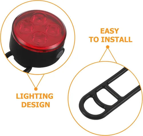 Vista 9 de Luxshiny Rechargeable Bicycle Lights Front and Rear Set USB Waterproof LED Bike Taillight and Headlight for Night Riding Safety Mountain Bike