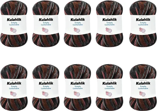 Vista 44 de Hilo acrílico de 1.76 oz (1 x 1.76 oz) para tejer y tejer, hilo de hilo degradado colorido, 1 rollo de madejas, hilo acrílico multicolor, perfecto