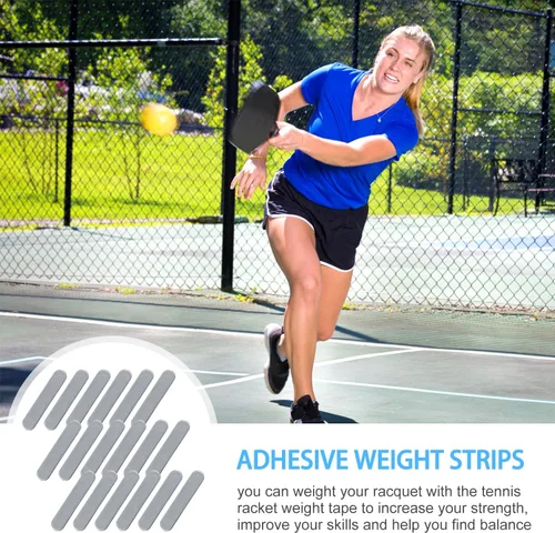 Vista 5 de 30 cintas de plomo de pickleball para golf, tiras de peso adhesivas para protector de bordes de remo, aumenta la potencia de control y la velocidad