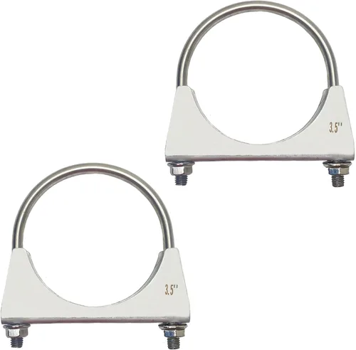 Vista 18 de Abrazadera de escape de acero inoxidable 304 de 1.25 pulgadas, abrazaderas de suspensión de escape, abrazadera de silenciador, pernos en U de 1.25