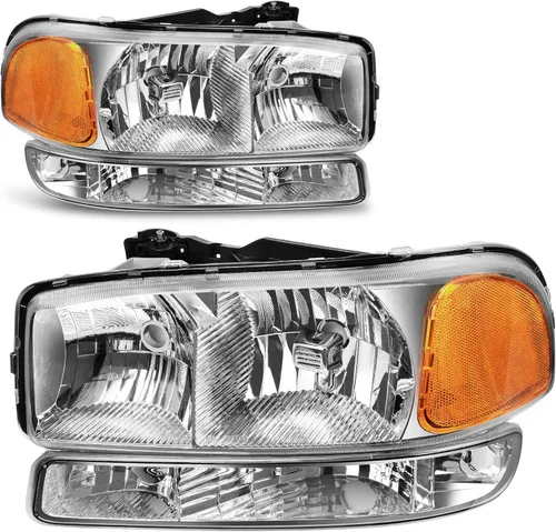 Vista 42 de oEdRo Conjunto de faros delanteros compatible con faros delanteros Accord 2003-2007, faro con carcasa cromada, reflectores ámbar, luces delanteras
