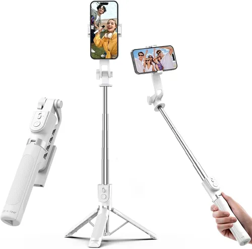 Vista 8 de UBeesize Trípode para selfie stick para iPhone y Android, trípode extensible de 52 pulgadas con control remoto, palos de selfie portátiles