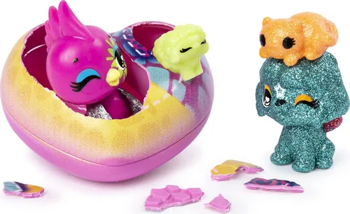 Vista 4 de Hatchimals CollEGGtibles, Pet Obsessed HatchiPets Paquete de 2 con 2 CollEGGtibles y 2 mascotas (los estilos pueden variar)