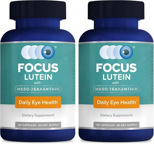Focus Luteína para ojos con meso-zeaxantina, suplemento vitamínico para los ojos, 120 unidades, suministro para 120 días, soporte diario de visión