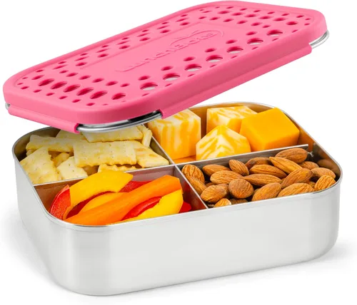 Vista 22 de LunchBots Medium Uno - Recipiente para sándwiches de acero inoxidable, diseño abierto para envolturas, ensaladas o una comida pequeña, ecológico