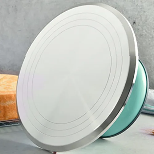 Vista 8 de Tocadiscos para tartas, soporte giratorio estable para decoración de pasteles de 10 pulgadas para chefs para suministros de decoración de pasteles