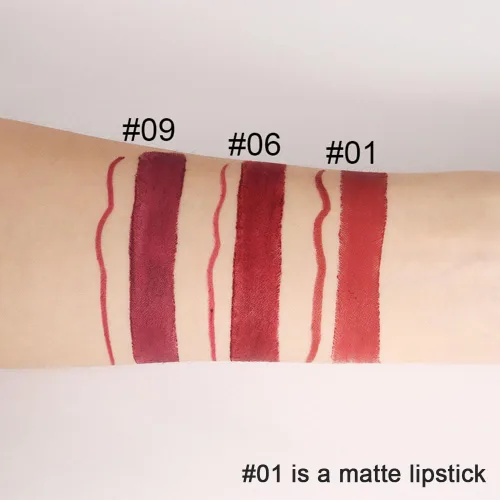 Vista 4 de Kaely Kit de Delineador de Labios Rojo y Lápiz Labial 2 en 1 para Mujeres, Kit de Labios Mate con Delineador de Labios, Tinte de Labios de Larga