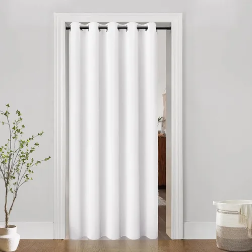 Vista 18 de Cortinas de puerta para privacidad de puerta, cortina de puertas de armario para abrir armario de dormitorio, cortinas térmicas opacas pesadas