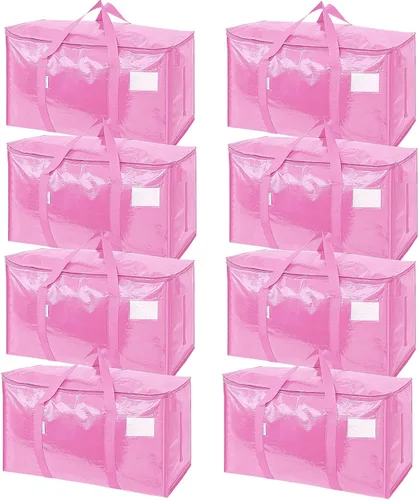 Vista 15 de Ticonn - Bolsa de transporte extragrande con cremalleras y asas de transporte, resistente, para ahorrar espacio, color azul