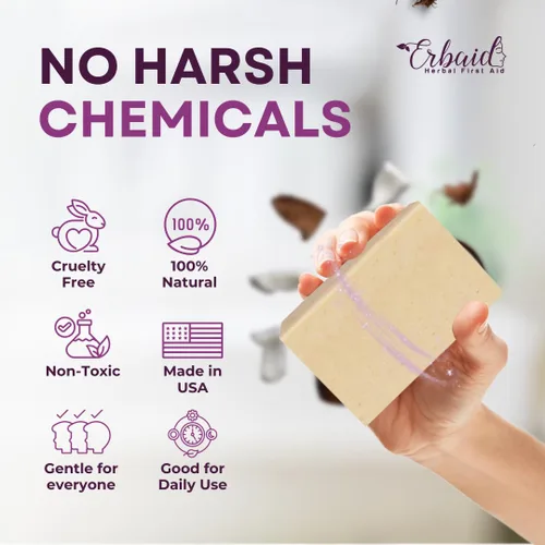 Vista 4 de Barra de jabón para eczema para cara y cuerpo – Dermatitis natural, tratamiento de psoriasis para alivio de piel sensible a picazón seca