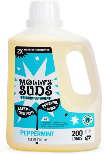 Vista 8 de Molly's Suds Detergente líquido para ropa Jabón detergente limpio para ropa para pieles sensibles 2 veces concentrado, de alta eficiencia (HE)
