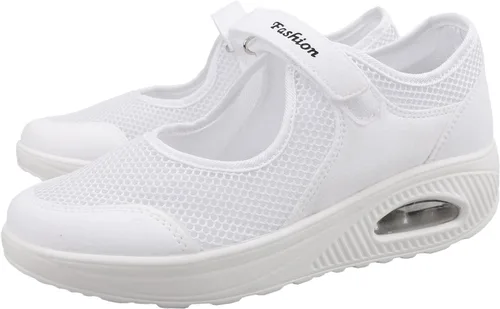 MEJORMEN Zapatos de enfermería cómodos para mujer, zapatos de trabajo con amortiguación de aire, zapatos de enfermería con plataforma ligera,