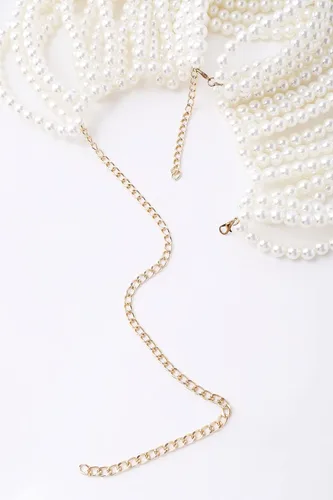 Vista 7 de BABEYOND Cadena de cuerpo de perlas para mujer, collar de moda, chal, joyería hecha a mano para mujer