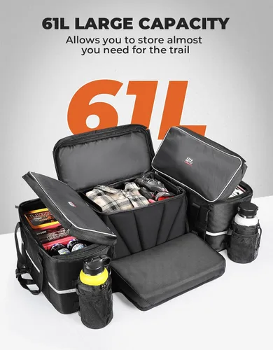 Vista 2 de KEMIMOTO Bolsa para ATV, Bolsa de Carga para ATV Grande de 74L con Bolsa Refrigeradora, Bolsa de Asiento de Parrilla Trasera de Almacenamiento