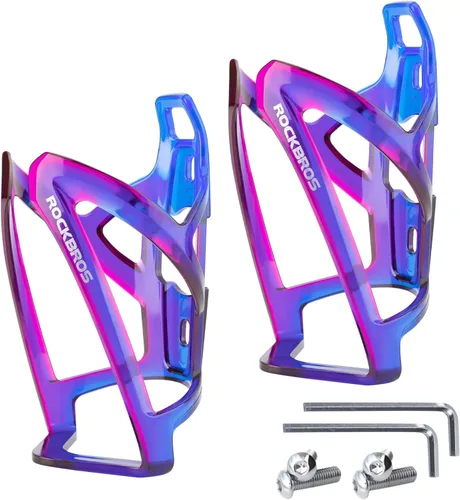Vista 12 de ROCKBROS Soporte para botella de agua para bicicleta, jaulas ultraligeras para botellas de bicicleta con herramienta de tornillos, portabidón
