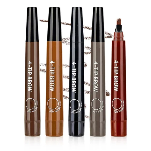 Vista 10 de 2 bolígrafos de contorno de cejas Microblading, lápiz mágico impermeable 3D para cejas, 4 puntas, lápiz de cejas mágico, de larga duración y a Marrón