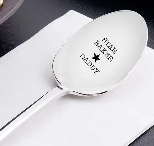 Vista 3 de Star Baker Daddy Coffee Spoon-Engraved Funny Father's Day Gift From Daughter Or Son- Birthday Remembrance For Dad-Stainless Steel-7 Inches.