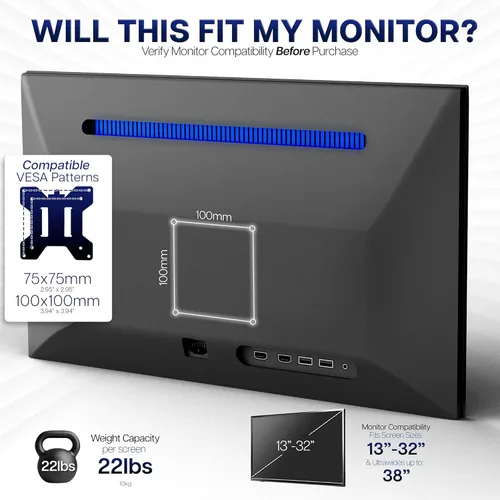 Vista 4 de Soporte de escritorio VIVO para un monitor LCD, para 1 pantalla de hasta 27 pulgadas