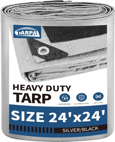 Vista 22 de TARPAL Lona 4x8 Pies Lonas Pequeñas Resistentes Impermeables 10mil Cubierta Protectora Multiusos Impermeable, Protección contra la Nieve o los Rayos