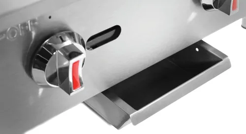 Vista 6 de Kratos Plancha comercial de encimera de 24 pulgadas de ancho, placa caliente de gas para restaurantes, controles manuales, 2 quemadores