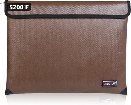 Vista 13 de Bolsa ignífuga con aislamiento térmico de 5200℉, caja ignífuga impermeable con cremallera, bolsa ignífuga para dinero en efectivo, bolsas ignífugas