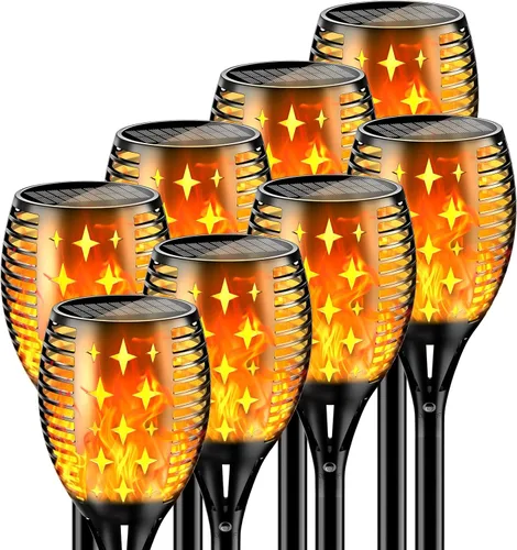 Vista 11 de YoungPower - Antorcha solar mejorada, impermeable, llamas parpadeantes, luces solares para decoración de paisaje al aire libre, iluminación