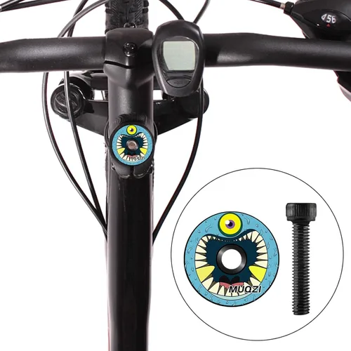 Vista 3 de Tapa superior para auriculares de bicicleta y perno frontal Horquilla tapa superior Componentes resistentes Cubierta de pieza de metal elegante tapa