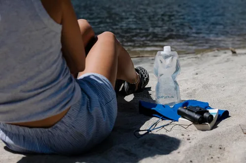 Vista 12 de Platypus SoftBottle - Botella de agua plegable para mochileros con tapa de cierre