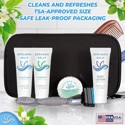 Vista 5 de Bergman Kelly - Travel Shampoo and Conditioner Set - 1 fl oz, 18000 Pieces, White Tea - Delight Your Guests with Revitalizing and Refreshing Hotel