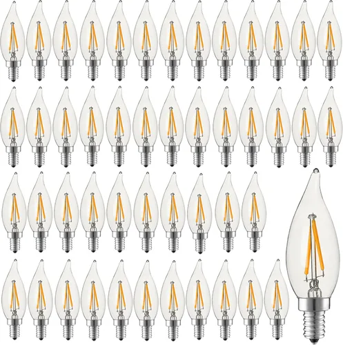 Vista 13 de Bombillas LED de candelabro HMYYJT, equivalentes a 25 W, regulables, E12, bombillas LED de 2700 K, blanco cálido suave, bombillas LED para lámpara