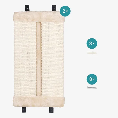 Vista 4 de Navaris Rascador de esquina para gatos (juego de 2) – Almohadilla de sisal de pared para gatos – Protector de panel de arañazos de montaje vertical