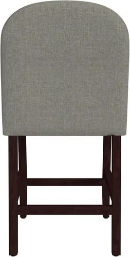 Vista 6 de HomePop Decoración del hogar Taburete tapizado con respaldo redondeado Taburetes de bar de 24 pulgadas Muebles decorativos para el hogar