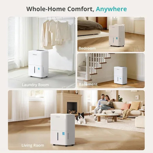 Vista 8 de Kesnos 2,500 Sq. Ft. Energy Star 2025 Dehumidifier for Basement & Home, 4 Pre-Set Modes, Timer, Auto Defrost, Ideal for Bedroom with Ultra Quiet 36