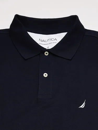 Vista 2 de Nautica - Camisa polo de manga corta para hombre, ajuste clásico, gran talla, cubierta sólida