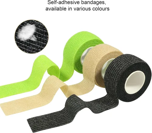 Vista 5 de Vendaje autoadhesivo cohesivo transpirable autoadhesivo para esguinces, hinchazón y dolor en muñeca y tobillo, 10 unidades de 1 pulgada x 14.7 pies