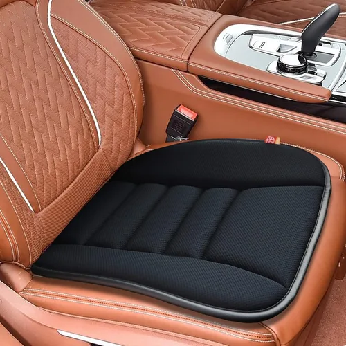 Cojín para asiento de coche de espuma viscoelástica, cojín delgado para asiento de coche o camioneta, para conductor, 20x18.5x1.2 pulgadas, negro