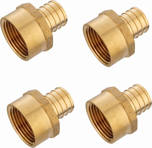Vista 13 de EFIELD Barb Crimp Pex - Juego de 2 adaptadores de rosca hembra NPT de 3/4 pulgadas x 3/4 pulgadas, accesorios de latón, ASTM F1807 (PEX1807320)