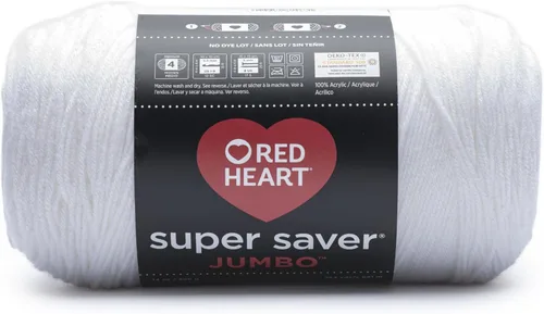 Vista 60 de Red Heart Super Saver - Ovillo de lana jumbo, color blanco suave, 2 unidades (paquete de 1)