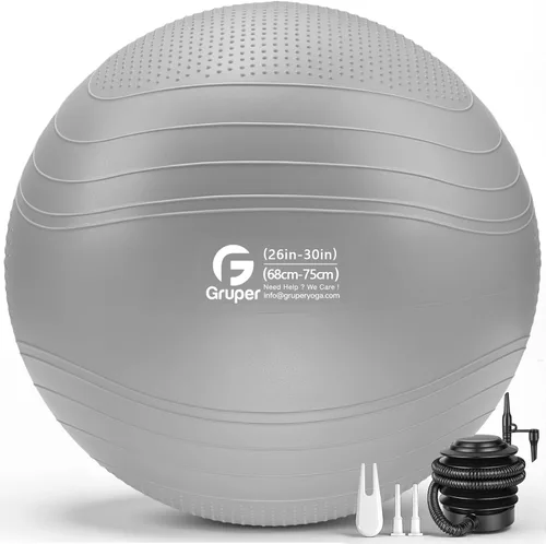 Vista 15 de Gruper Yoga Ball, Extra Thick Non Slip Exercise Ball for Workout, Birthing, Balance, Stability, Pregnancy, 4 Sizes Anti Burst Chair for Home and