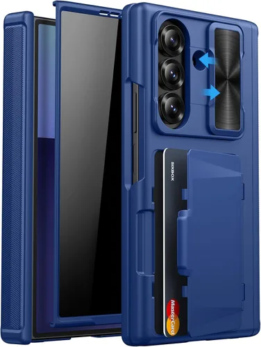 Vista 16 de Funda para Samsung Galaxy Z Fold 7 con Portarjetas, Integrado y Protector de Pantalla y Protección de Bisagra y Cubierta Deslizante para Cámara