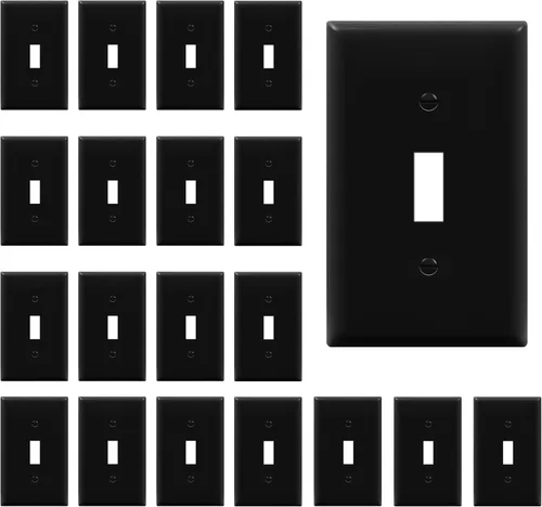 Vista 22 de ENERLITES - Placa de pared con interruptor de palanca sin tornillos, cubierta de interruptor de luz segura para niños, tamaño estándar de 1 gancho