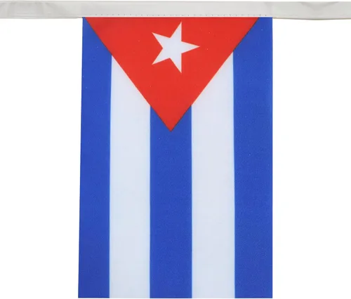 Vista 2 de Cuba 4 metros Bunting Bandera 20 Banderas 6" x 4" – Cadena Cubana Banderas Bandera de 10 x 15 cm – AZ
