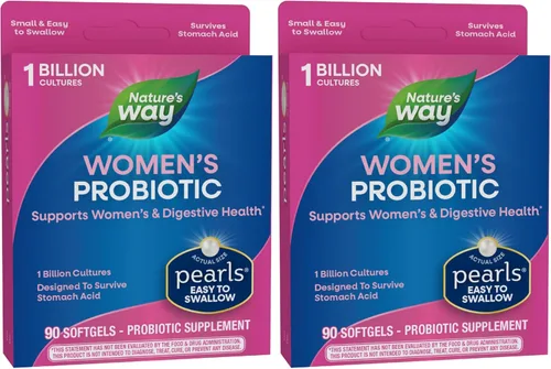 Vista 9 de Probiotic Pearls Once Daily Suplemento probiótico para mujer, 1 billón de cultivos vivos, supera el ácido estomacal, sin refrigeración, 30 cápsulas