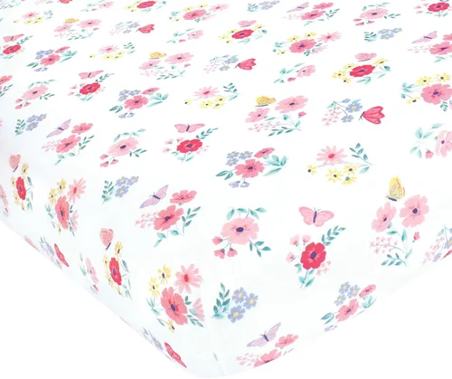Vista 37 de Hudson Baby Sábana bajera ajustable unisex de algodón para cuna, diseño de animales de granja para niños, talla única