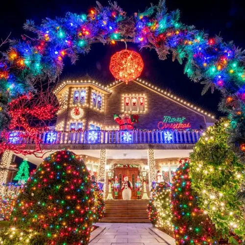Vista 7 de Uptotop Guirnalda de luces navideñas de 100 unidades, tira de luces de 20 pies enchufables impermeables para decoraciones de fiesta de carnaval