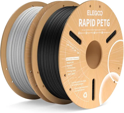 Vista 18 de Elegoo - Filamento PETG Rápido de 1.75 mm, Negro, 3 kg, Alta Velocidad de 600 mm/s, Filamento para Impresora 3D de Alta Precisión Dimensional