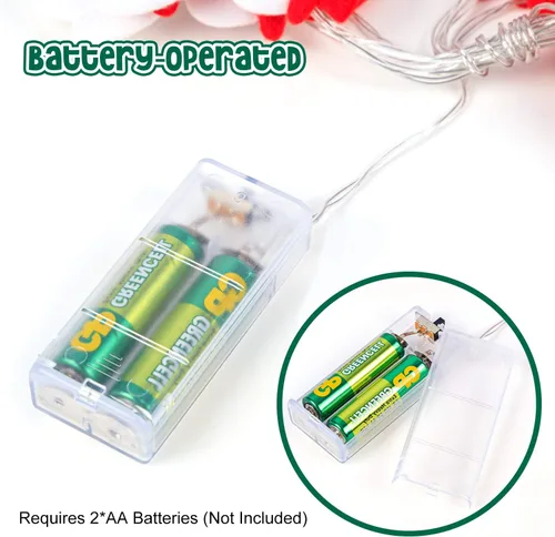 Vista 6 de ZAUGONTW Luces de Cadena de Muñeco de Nieve Navideñas - 10 LEDs 5.4 pies Luces de Cadena Impermeables que se Iluminan, Luces de Felpa Corta