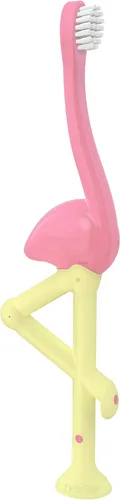 Vista 10 de Dr. Brown's Cepillo de dientes para bebés y niños pequeños, Flamenco 1 unidad, 1-4 años