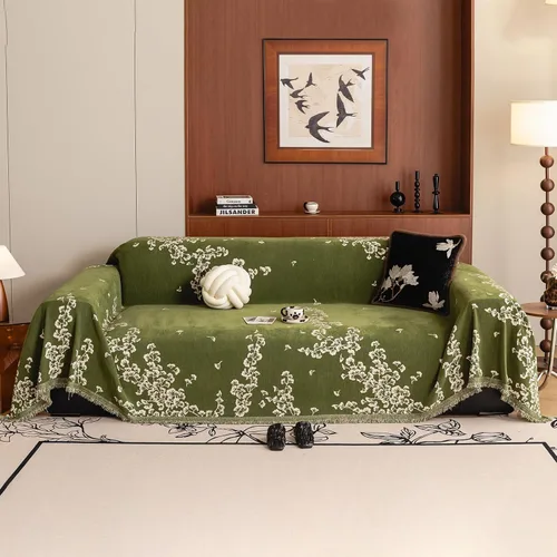 Vista 40 de VClife Funda para Sofá Lavable de Felpa Funda de Sofá Slipcover con Borlas 71''x150''- Funda de Sofá Moderna Minimalista de Jacquard a Rayas Blanco