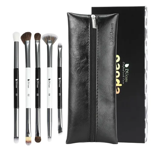 Vista 12 de DUcare Juego de brochas de maquillaje de ojos, 6 brochas profesionales para mezclar sombras de ojos, brochas de maquillaje para corrector de cejas